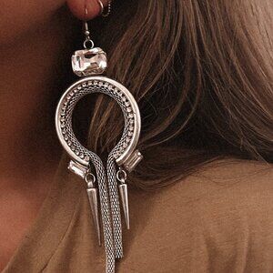 NEW sold out KERRINGTON STATEMENT EARRINGS by Pebby Forevee Chunky 6" L Dandle